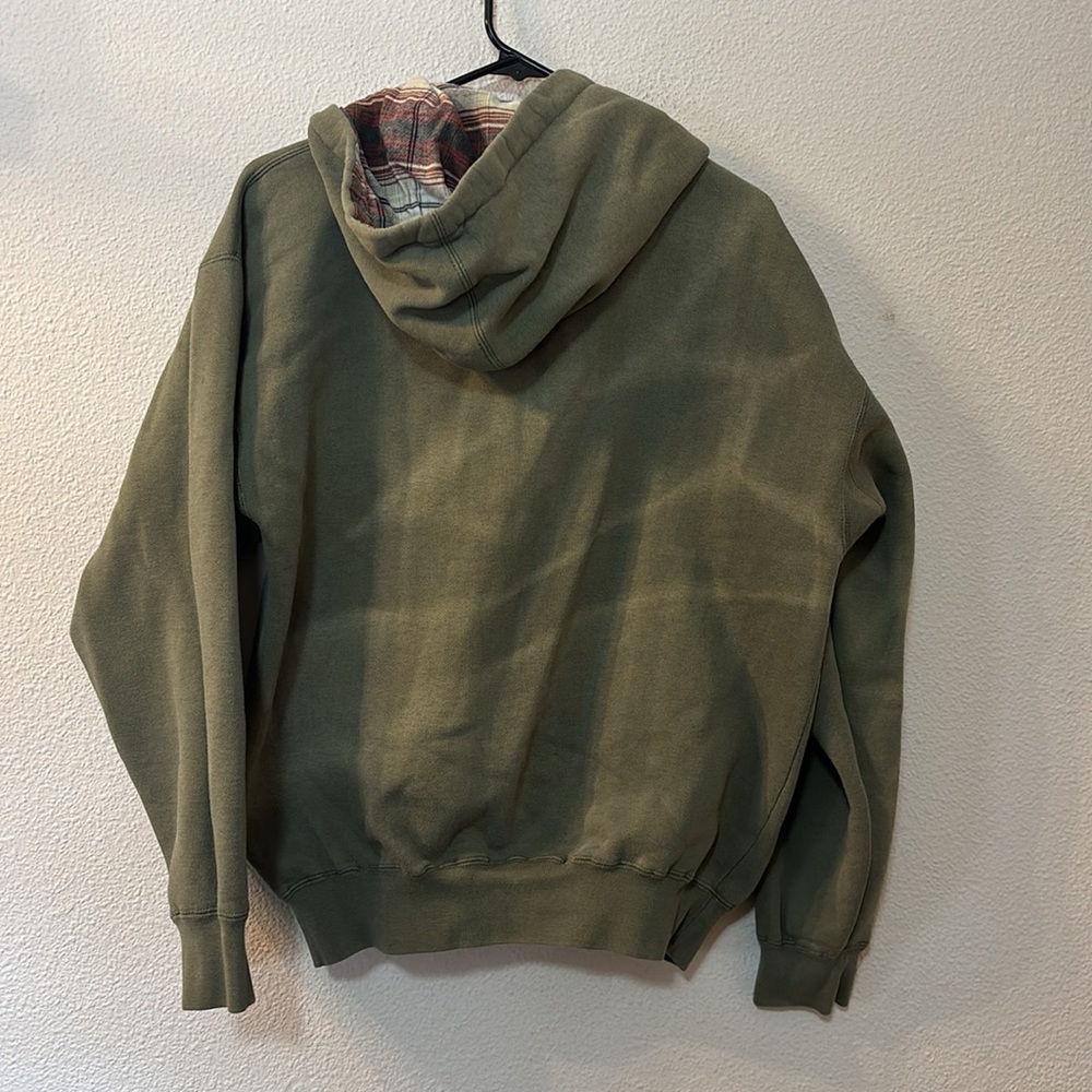 Men's Green Hoodie with Plaid Lining - Picture 6 of 7